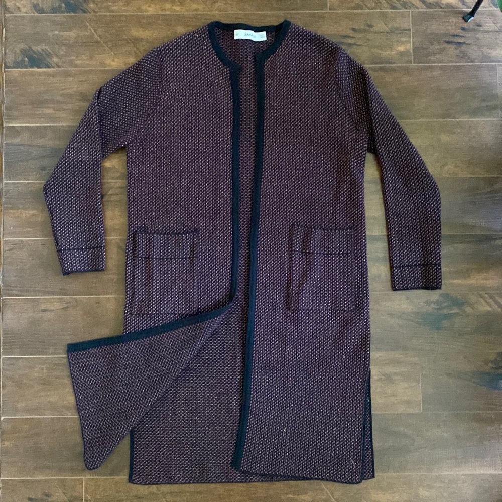 Zara - Long Cardigan - Purple, Gold, Black - Small